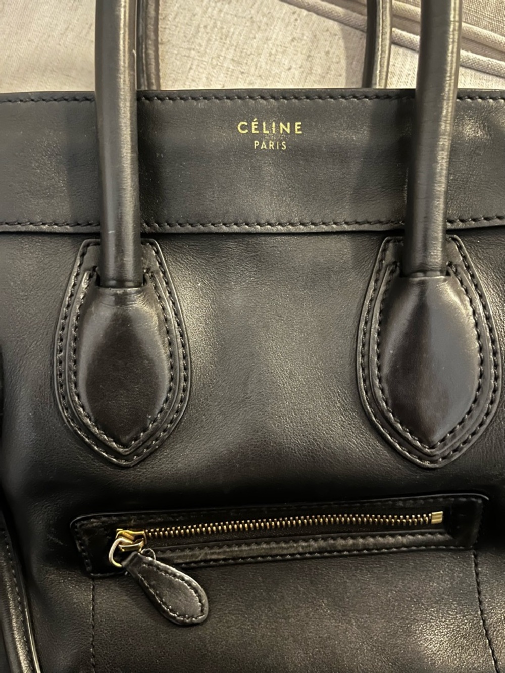 Celine Black Leather Tote with Gold Hardware - Picture 2 of 12